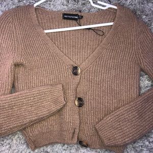 Cropped knit cardigan